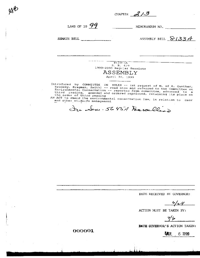 NYS Bill and Veto Jackets: 1999, Chapter 213