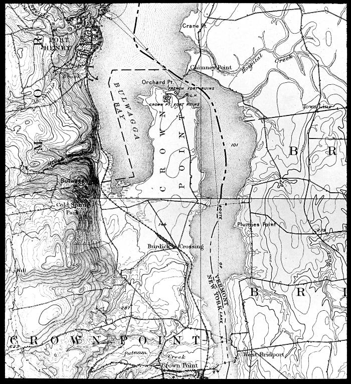 Map of Parts of Port Henry and Ticonderoga Sheets: Lake Champlain - Port Henry to Crown Point