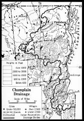 Physical Map of Champlain Drainage in New York (color layers)