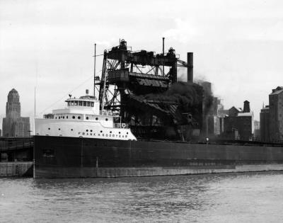 Lake Freighter Loading with Coal at D.L.& W. Dock in Buffalo, New York