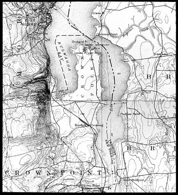 Map of Parts of Port Henry and Ticonderoga Sheets: Lake Champlain - Port Henry to Crown Point