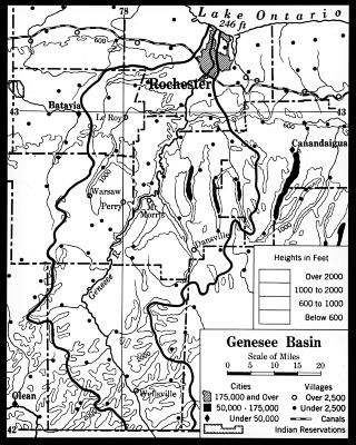 Physical Map of Genesee Drainage in New York (color layers)