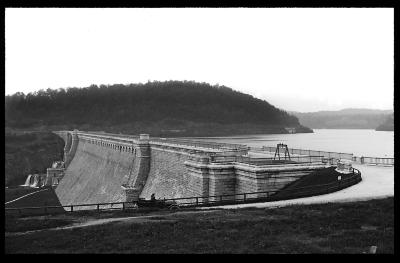 New York. Croton Dam and end of reservoir, Westchester Co.