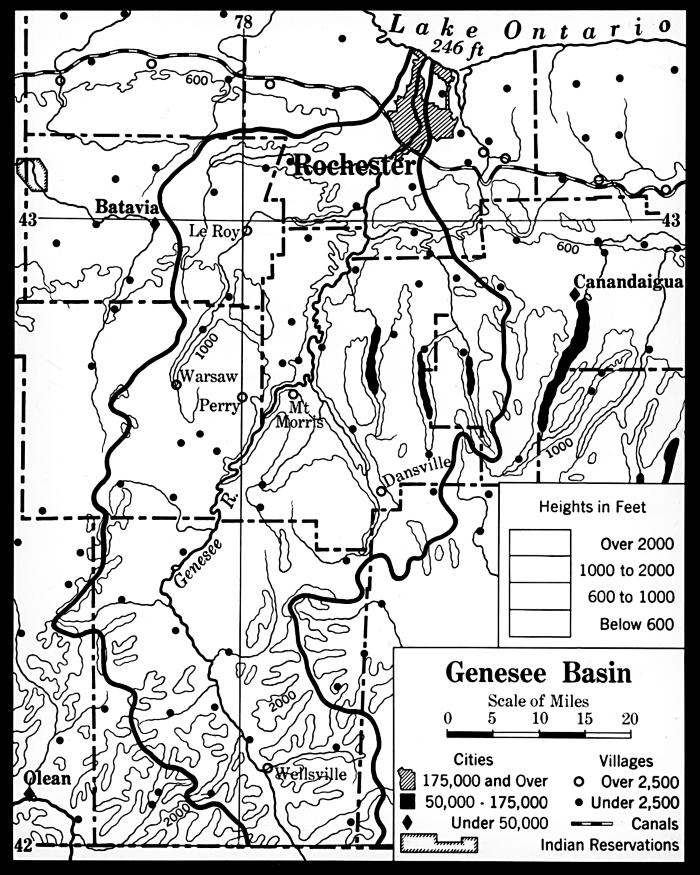 Physical Map of Genesee Drainage in New York (color layers)