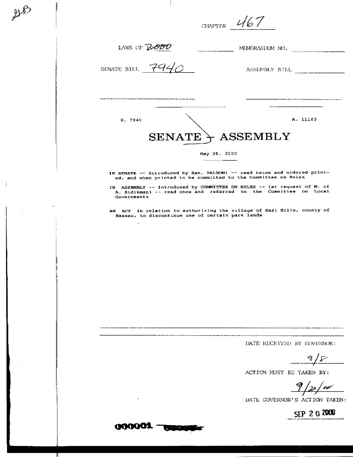 NYS Bill and Veto Jackets: 2000, Chapter 467