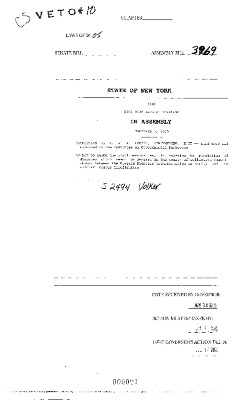 NYS Bill and Veto Jackets: 2005,  Veto 10