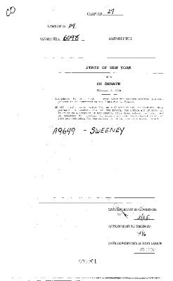 NYS Bill and Veto Jackets: 2004, Chapter 27