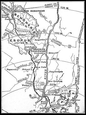 Map of Northern Section of New York City Water Supply System. From J.R. Smith's "Human Geography," Book I. Copyright, 1924, The John C. Winston Company