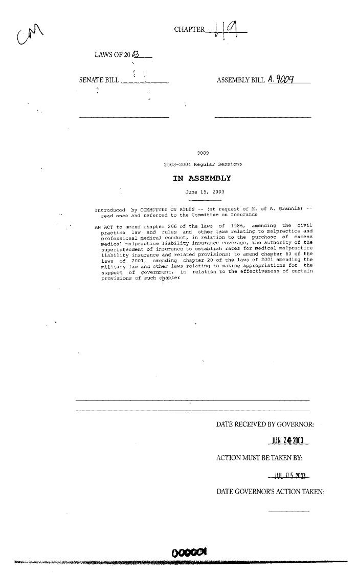 NYS Bill and Veto Jackets: 2003, Chapter 119