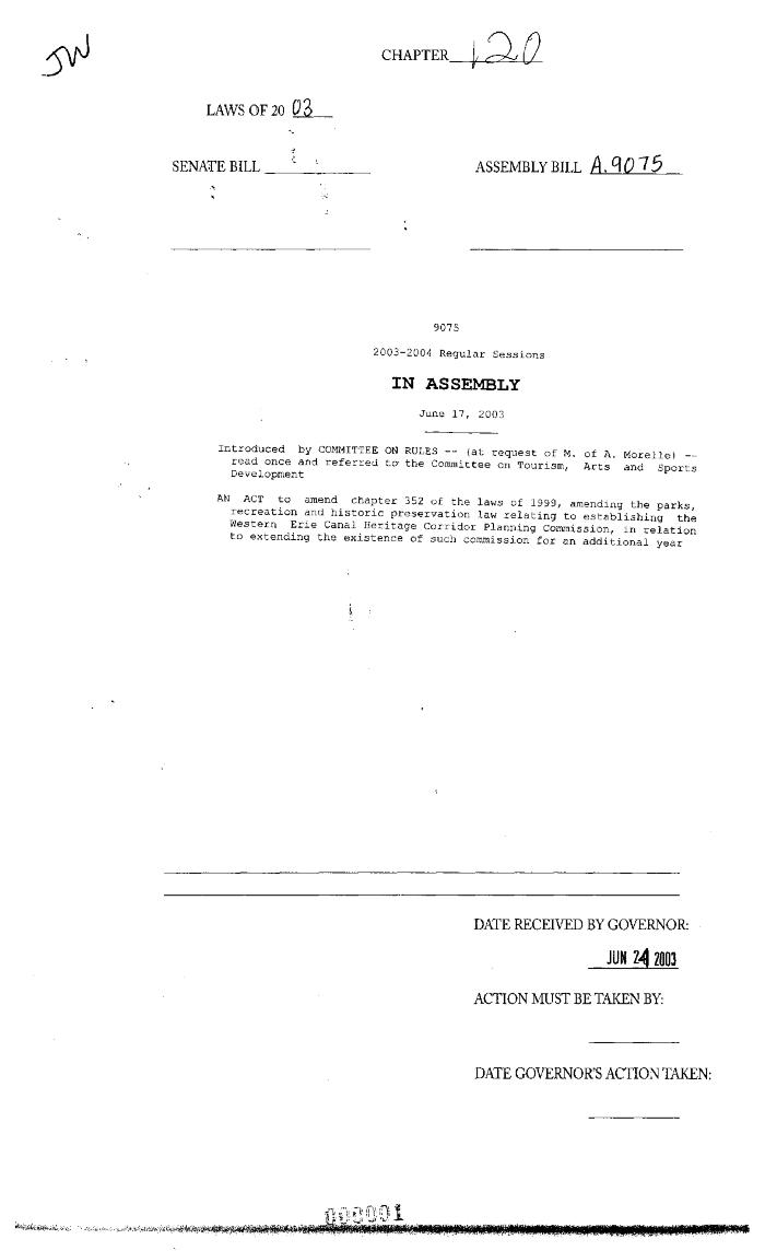 NYS Bill and Veto Jackets: 2003, Chapter 120