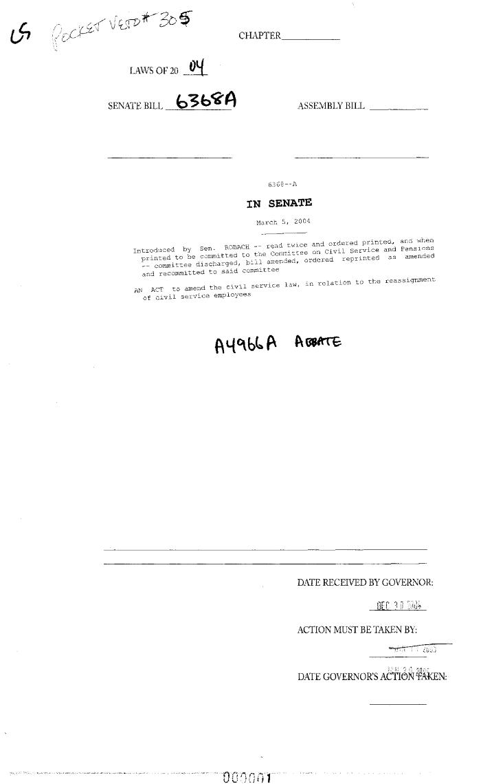 NYS Bill and Veto Jackets: 2004, Veto 305