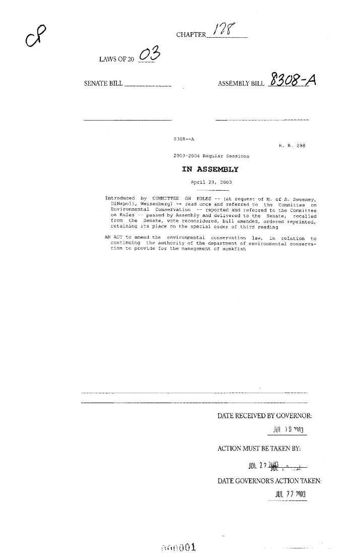 NYS Bill and Veto Jackets: 2003, Chapter 178