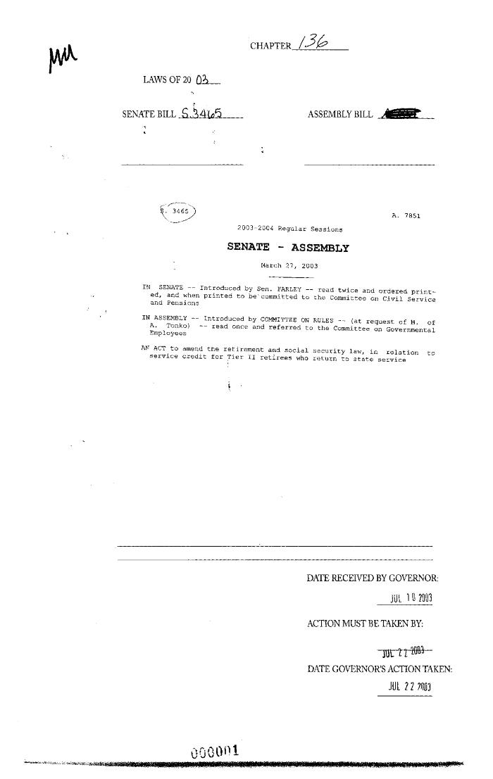 NYS Bill and Veto Jackets: 2003, Chapter 136