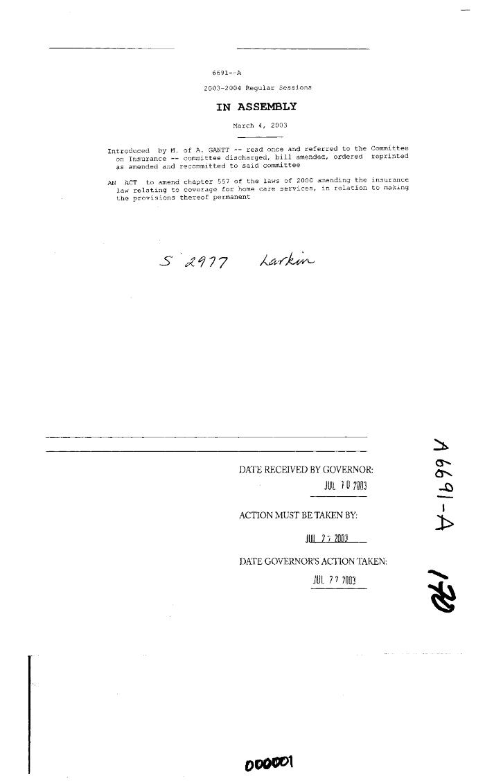 NYS Bill and Veto Jackets: 2003, Chapter 170