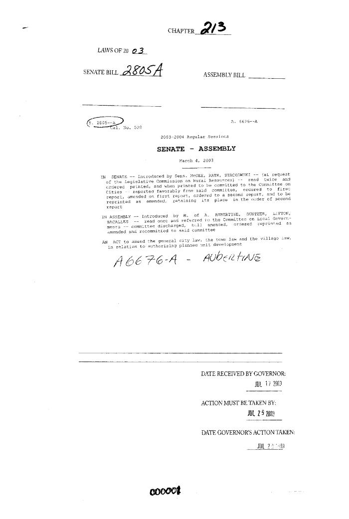 NYS Bill and Veto Jackets: 2003, Chapter 213