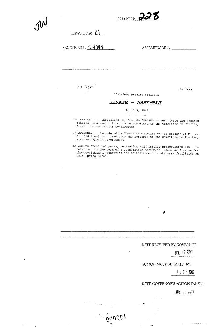 NYS Bill and Veto Jackets: 2003, Chapter 228