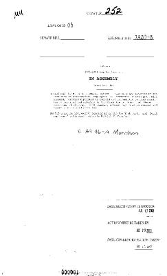 NYS Bill and Veto Jackets: 2003, Chapter 252