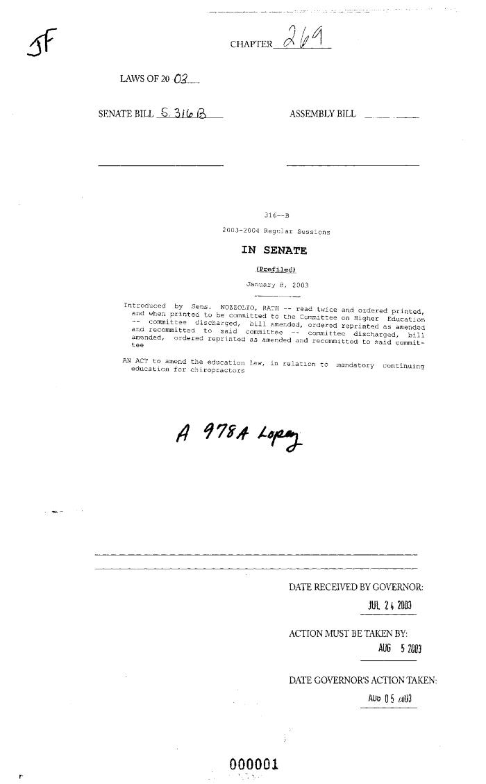 NYS Bill and Veto Jackets: 2003, Chapter 269