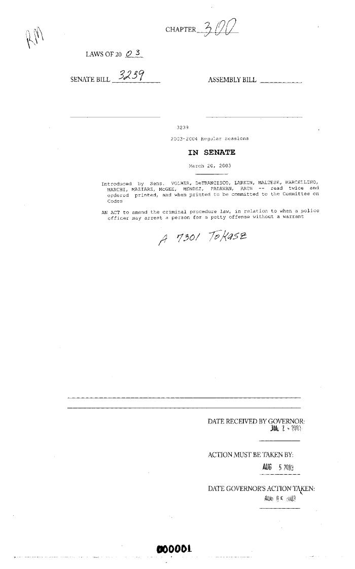 NYS Bill and Veto Jackets: 2003, Chapter 300