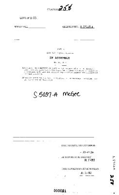 NYS Bill and Veto Jackets: 2003, Chapter 258