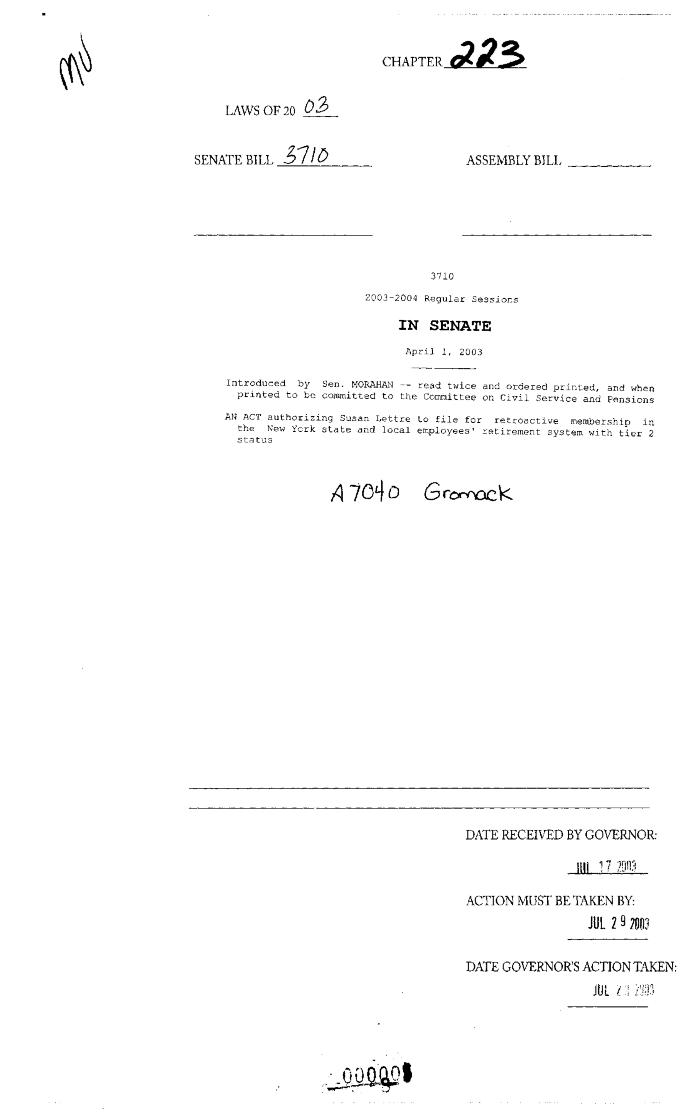 NYS Bill and Veto Jackets: 2003, Chapter 223