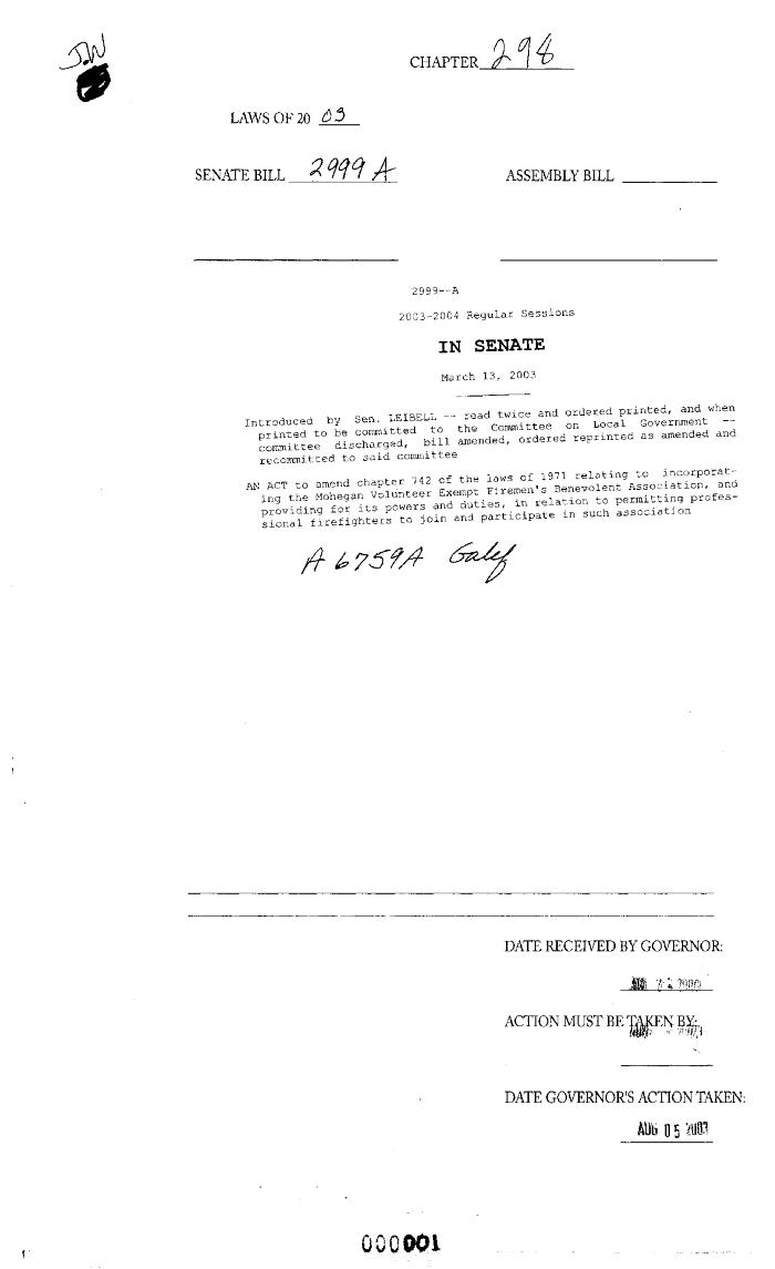 NYS Bill and Veto Jackets: 2003, Chapter 298