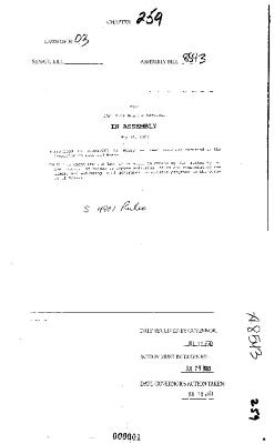 NYS Bill and Veto Jackets: 2003, Chapter 259