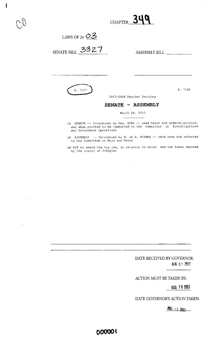 NYS Bill and Veto Jackets: 2003, Chapter 349