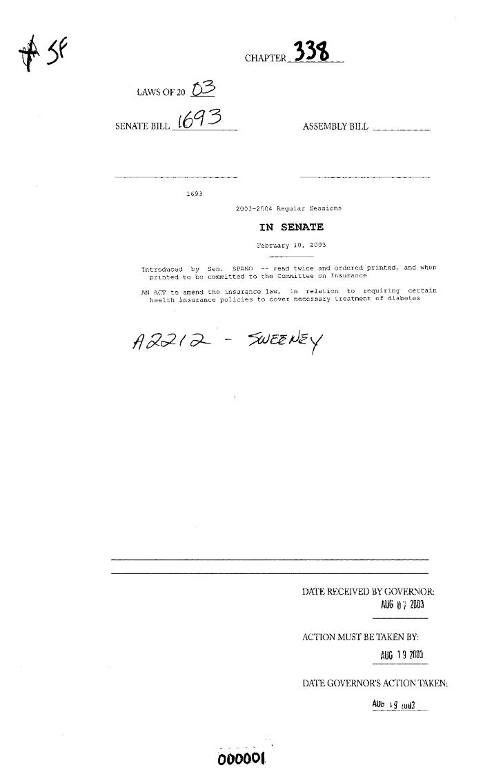 NYS Bill and Veto Jackets: 2003, Chapter 338