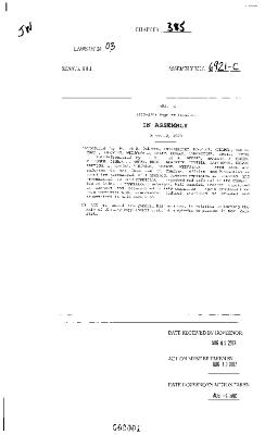 NYS Bill and Veto Jackets: 2003, Chapter 385