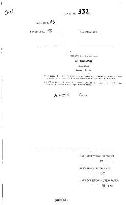 NYS Bill and Veto Jackets: 2003, Chapter 332