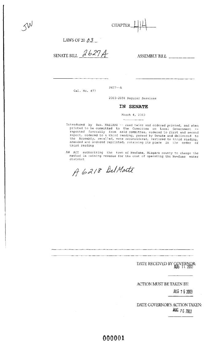 NYS Bill and Veto Jackets: 2003, Chapter 414