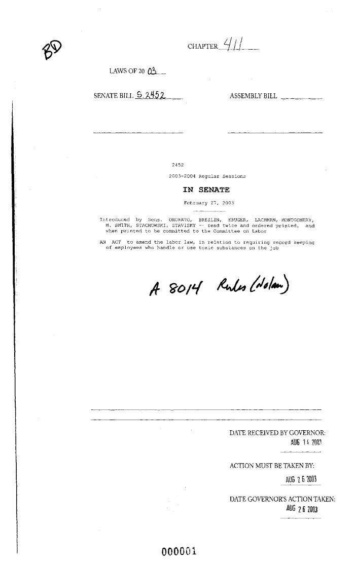 NYS Bill and Veto Jackets: 2003, Chapter 411