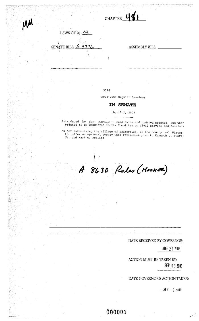 NYS Bill and Veto Jackets: 2003, Chapter 481
