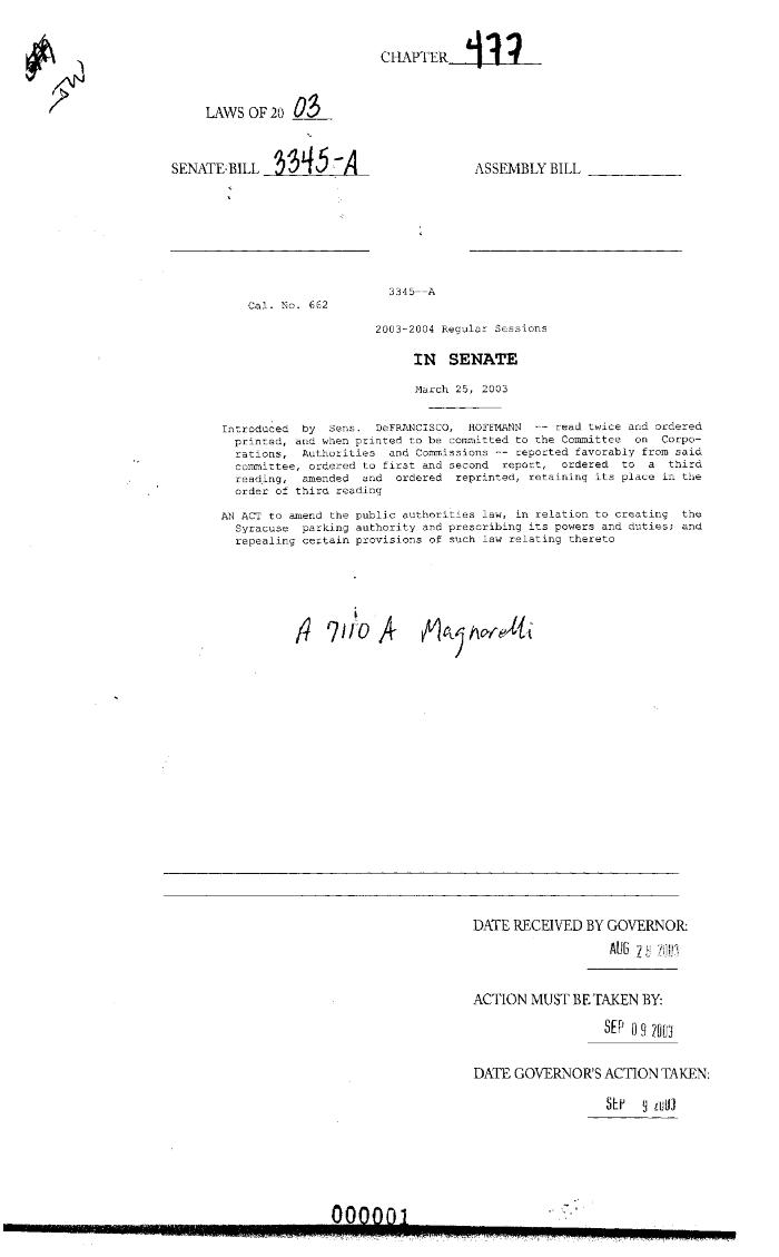 NYS Bill and Veto Jackets: 2003, Chapter 477
