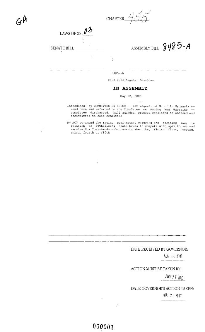 NYS Bill and Veto Jackets: 2003, Chapter 455