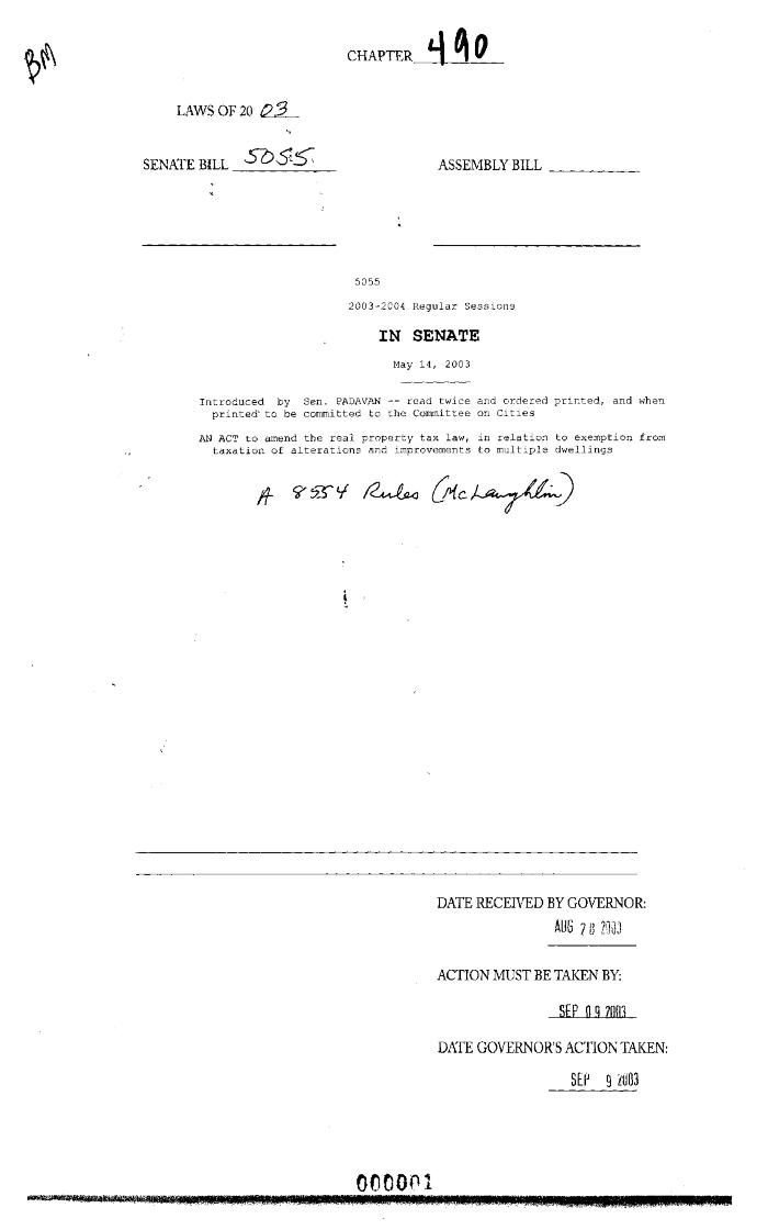 NYS Bill and Veto Jackets: 2003, Chapter 490