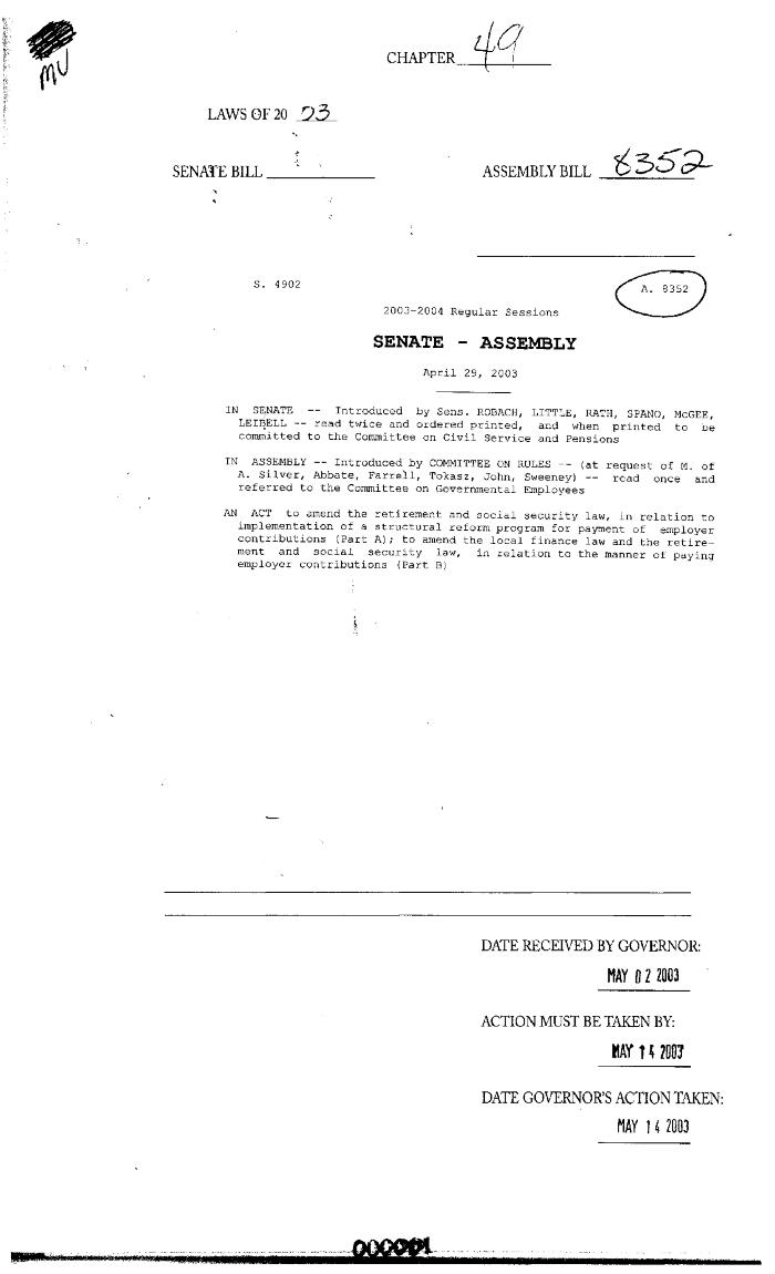 NYS Bill and Veto Jackets: 2003, Chapter 49
