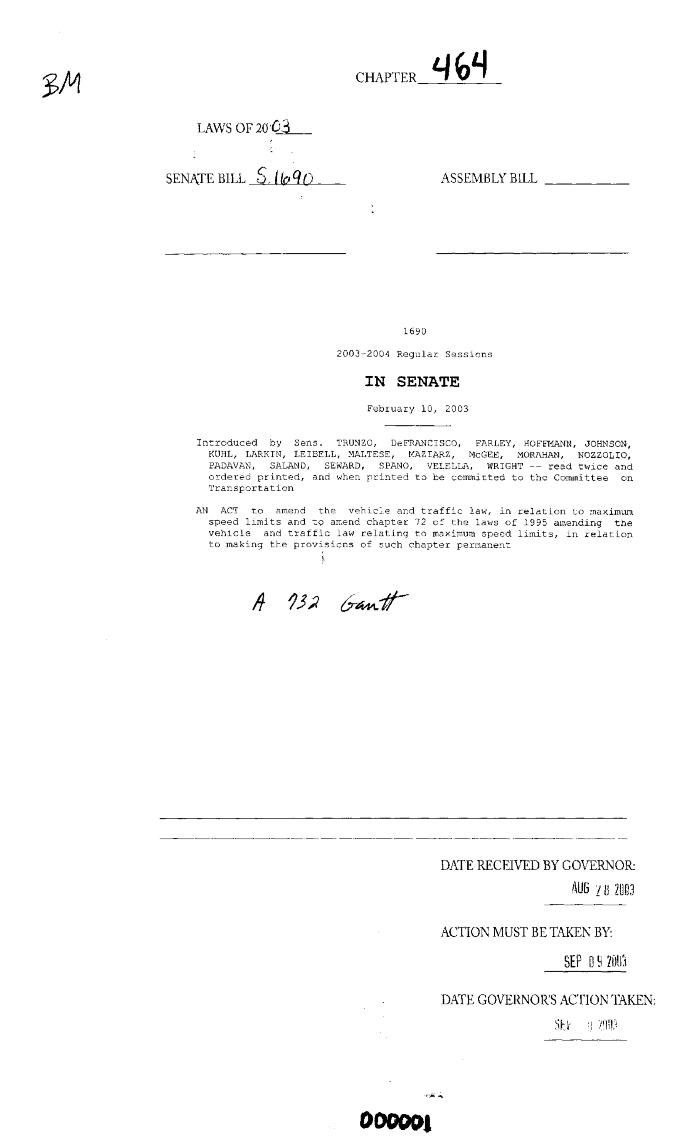 NYS Bill and Veto Jackets: 2003, Chapter 464