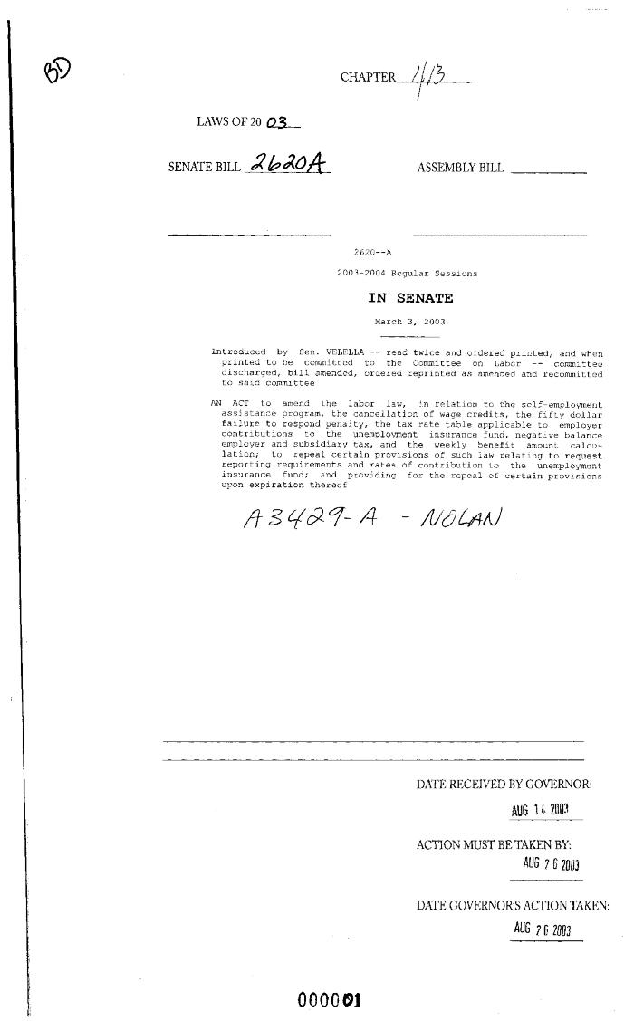 NYS Bill and Veto Jackets: 2003, Chapter 413