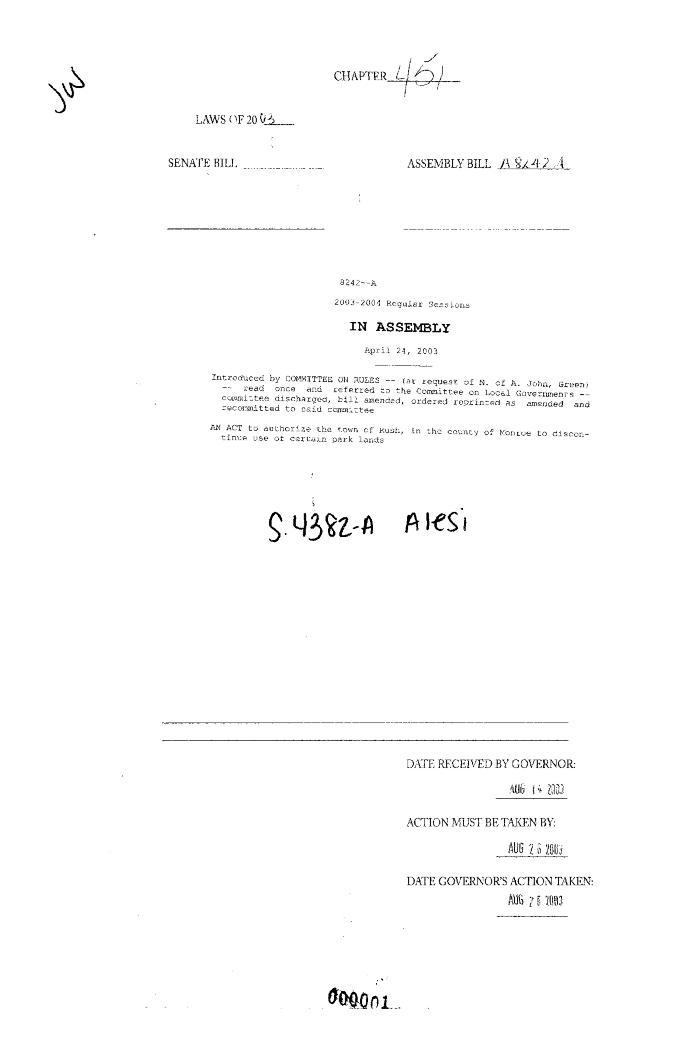 NYS Bill and Veto Jackets: 2003, Chapter 451
