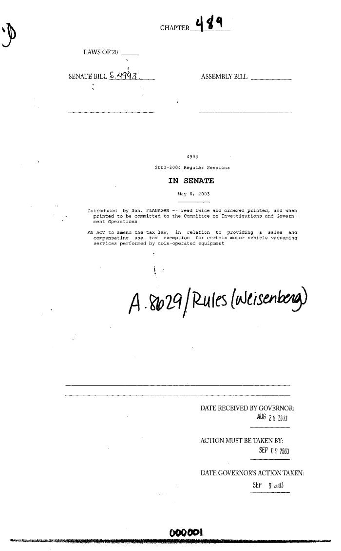 NYS Bill and Veto Jackets: 2003, Chapter 489