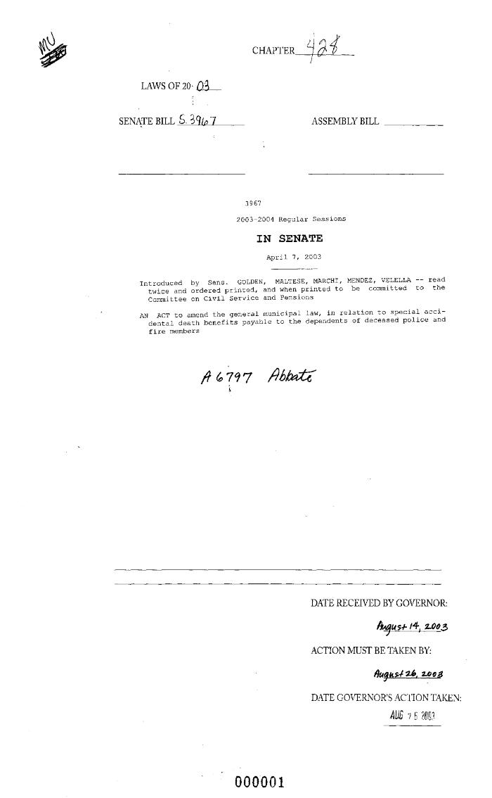 NYS Bill and Veto Jackets: 2003, Chapter 428