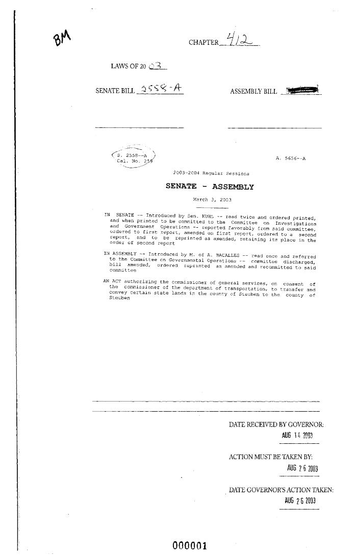 NYS Bill and Veto Jackets: 2003, Chapter 412