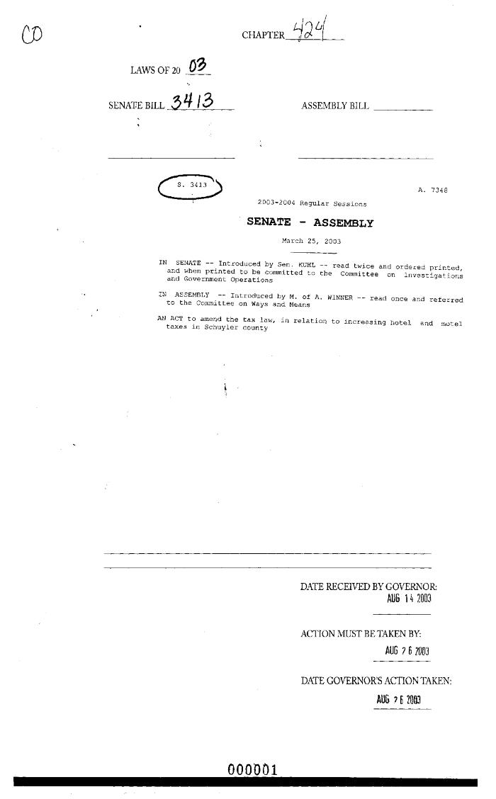 NYS Bill and Veto Jackets: 2003, Chapter 424