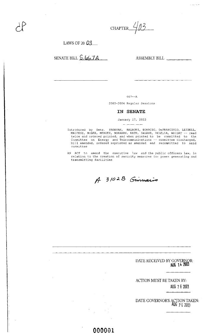 NYS Bill and Veto Jackets: 2003, Chapter 403