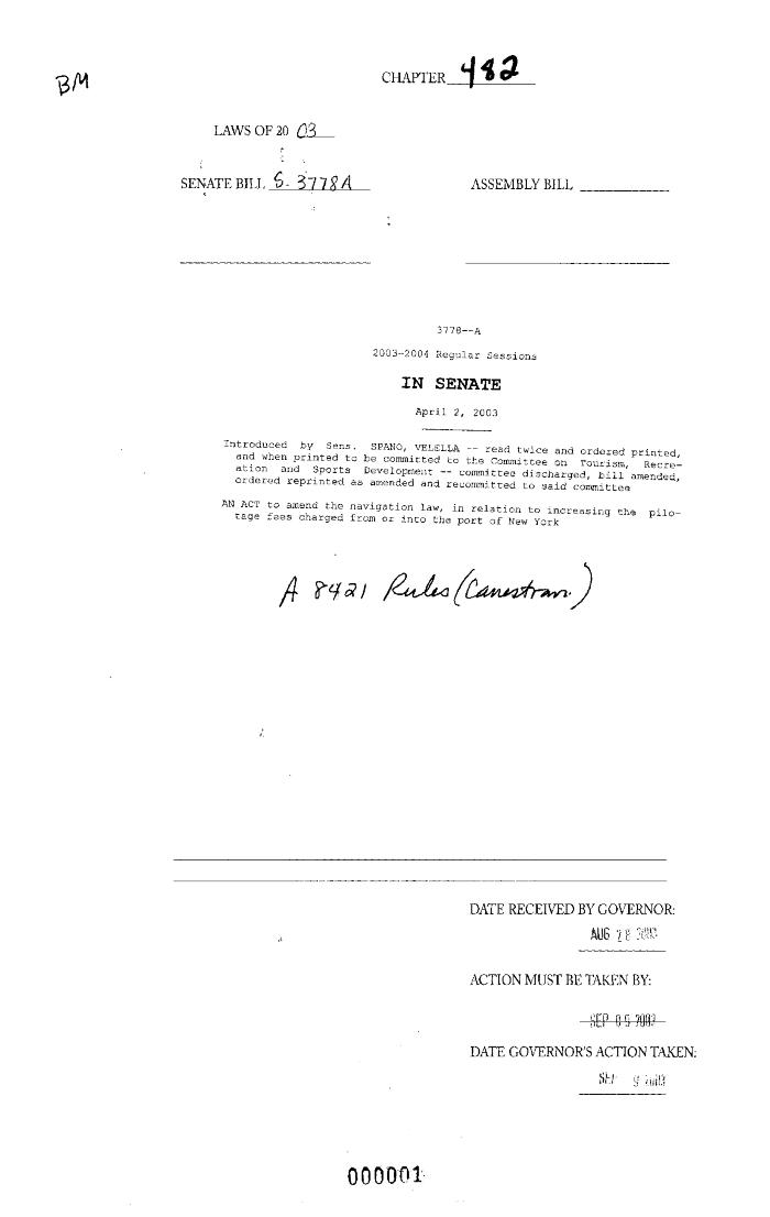 NYS Bill and Veto Jackets: 2003, Chapter 482