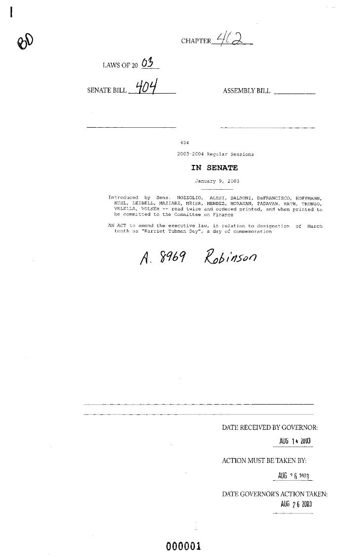 NYS Bill and Veto Jackets: 2003, Chapter 402