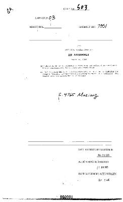 NYS Bill and Veto Jackets: 2003, Chapter 503