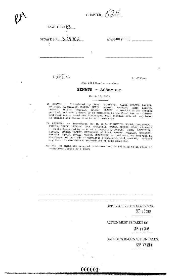 NYS Bill and Veto Jackets: 2003, Chapter 525